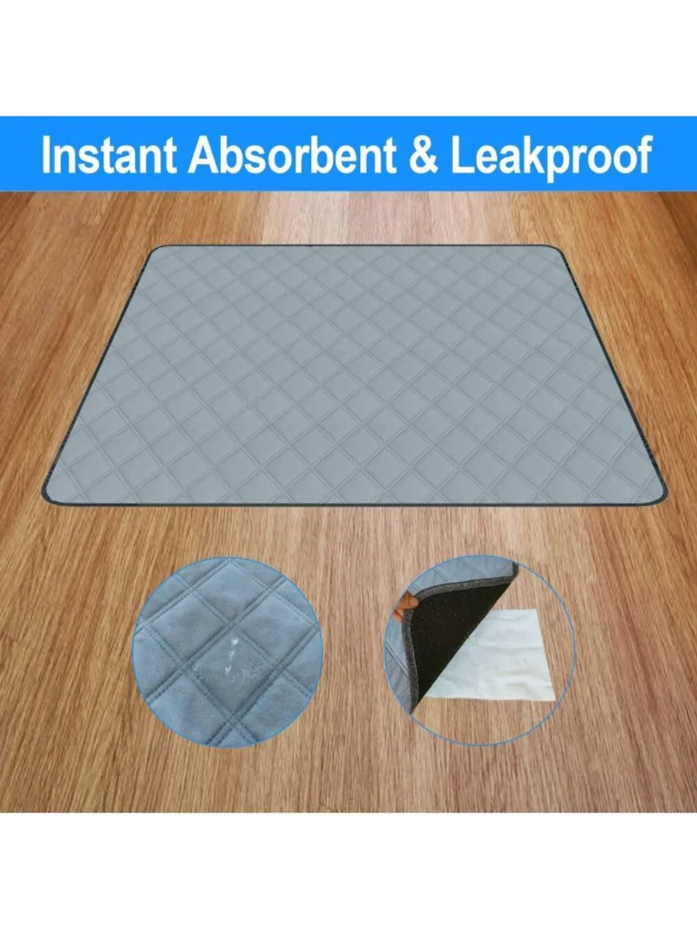 Washable Reusable Dog Pee Pads - Absorbent, Leakproof, Non-Slip | 4-Pack, 18